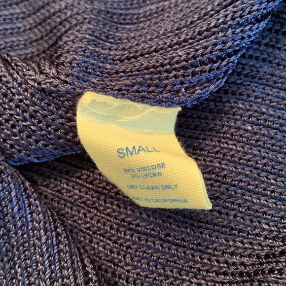 Calle Del Mar navy knit ribbed midi skirt size Small - Picture 5 of 5